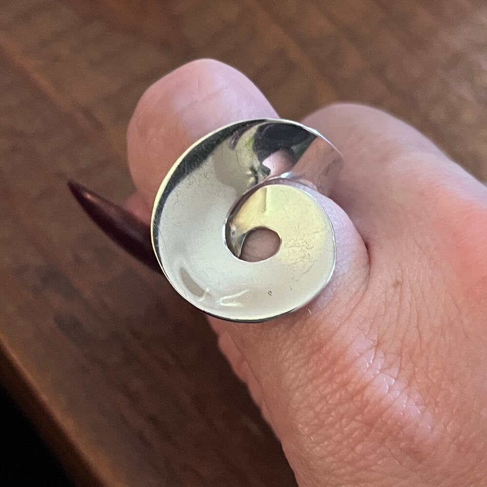 Vintage 925 Sterling Silver Spiral Ring stamped MEXICO size 7